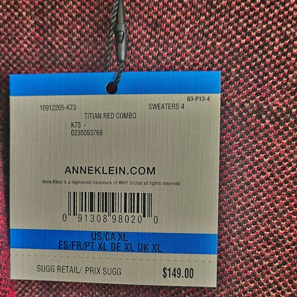 Anne Klein NWT Titian Red Combo Hooded Jacket XL - Picture 6 of 7